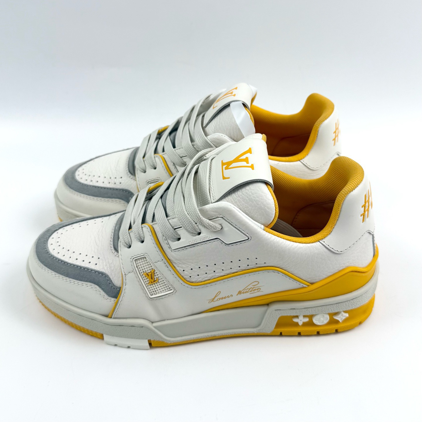 99新 LouisVuitton/路易威登 36.5码 LVtrainer54白黄 xz0320