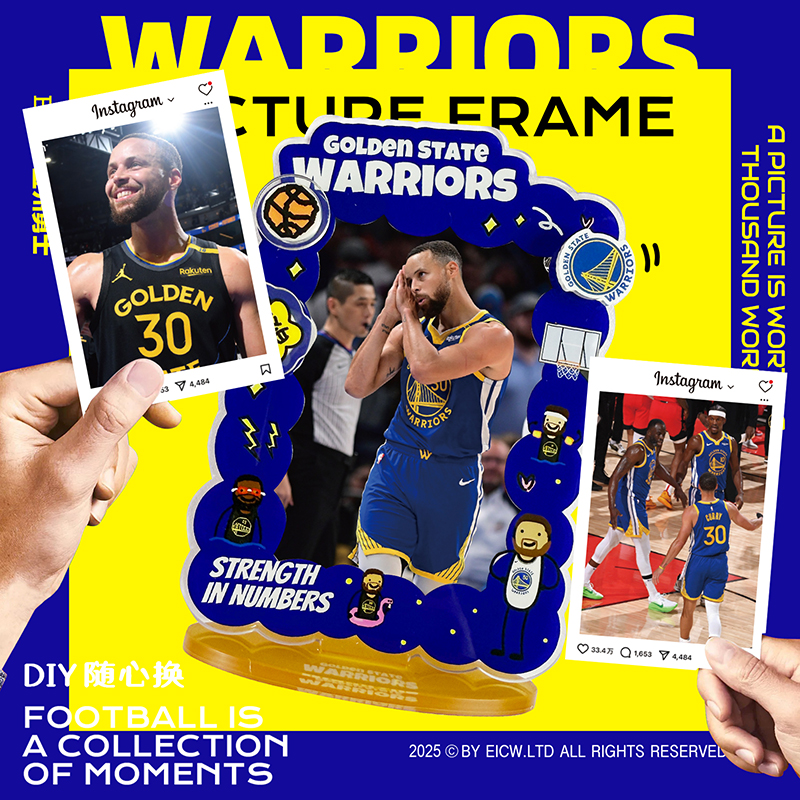NBA搞怪Q版拍立得4.7寸相框现货球星卡展示架亚克力插卡可爱立牌