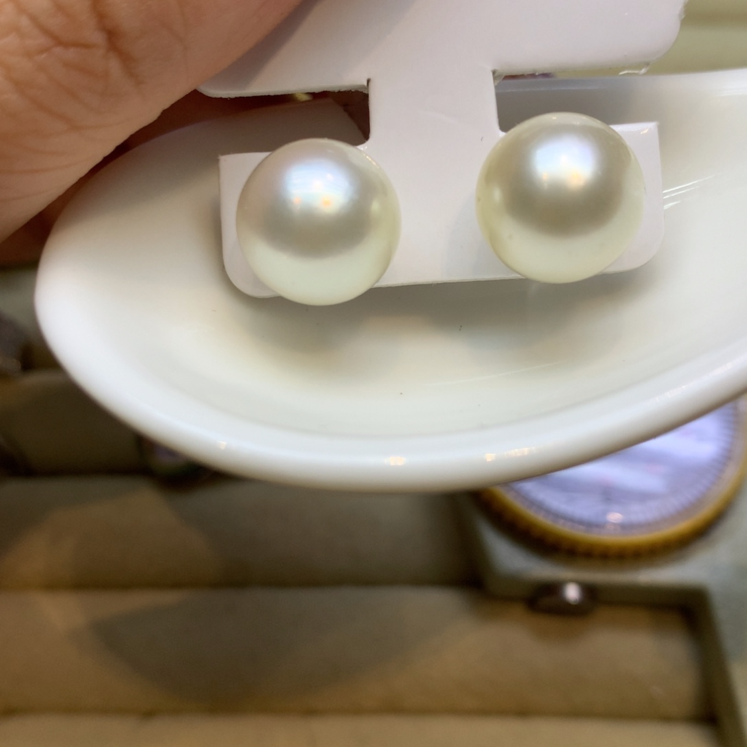 14K金镶嵌耳饰海水珍珠