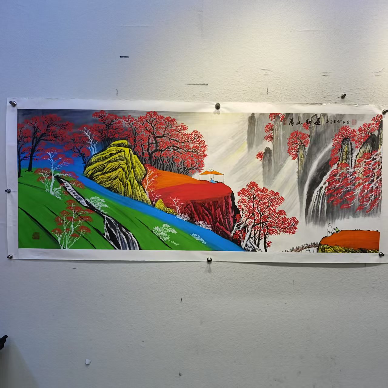 《万山红遍》六尺 何江熊 山水国画