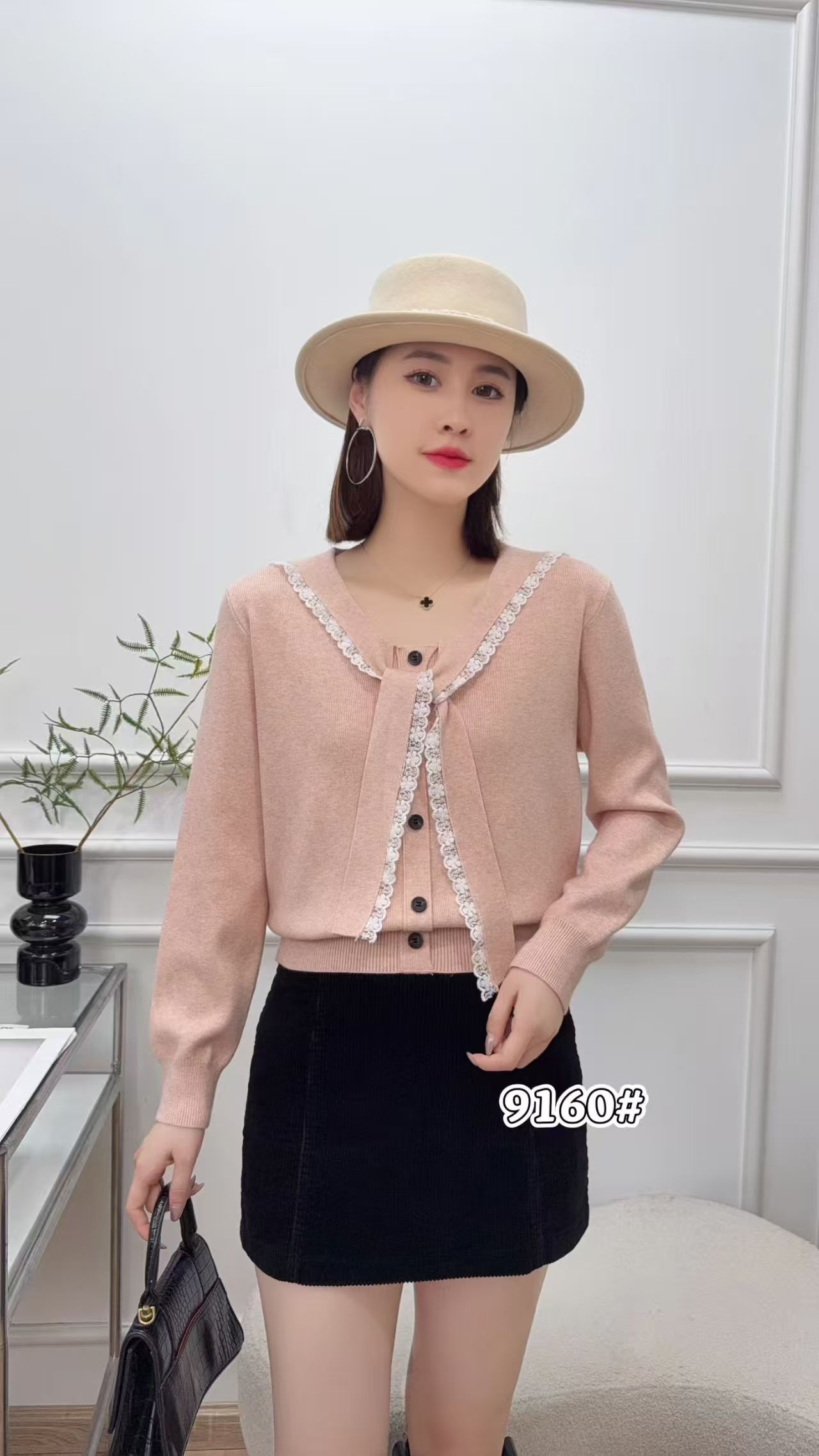 法式秋季休闲风针织衣上衣减龄款2025新款