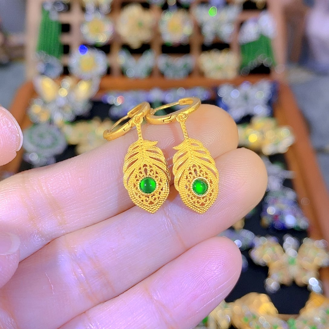 吊坠(不含链)银S925镶嵌翡翠