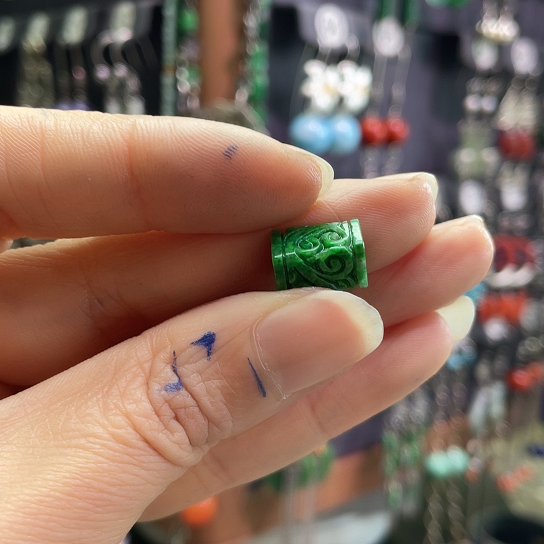 暗***子翡翠未镶嵌耳饰055jnggj