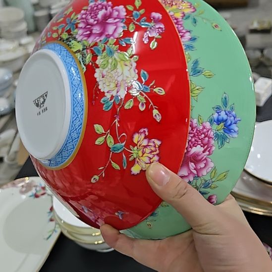 瓷片微瑕珐琅彩8.5寸2个深盘666666