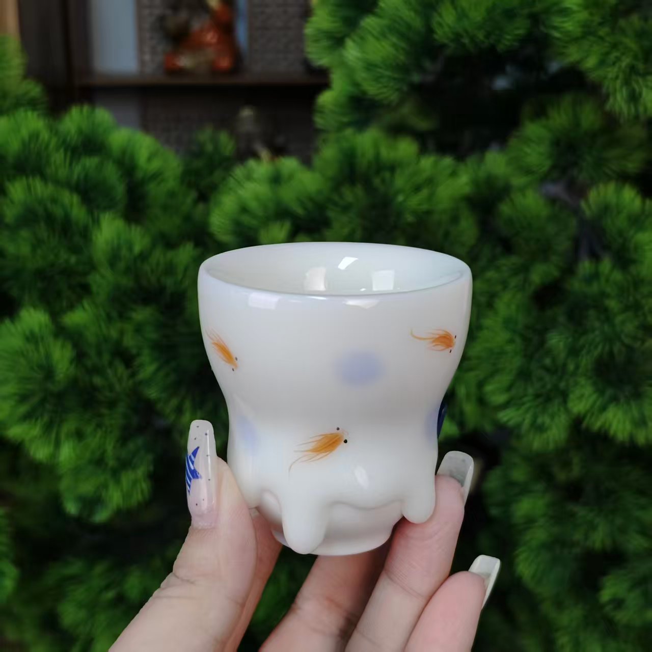 XFK-富得流油-葫芦茶杯（高）（小鱼）AA1202