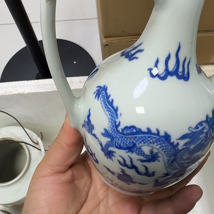 武***人青花龙酒壶完整品相