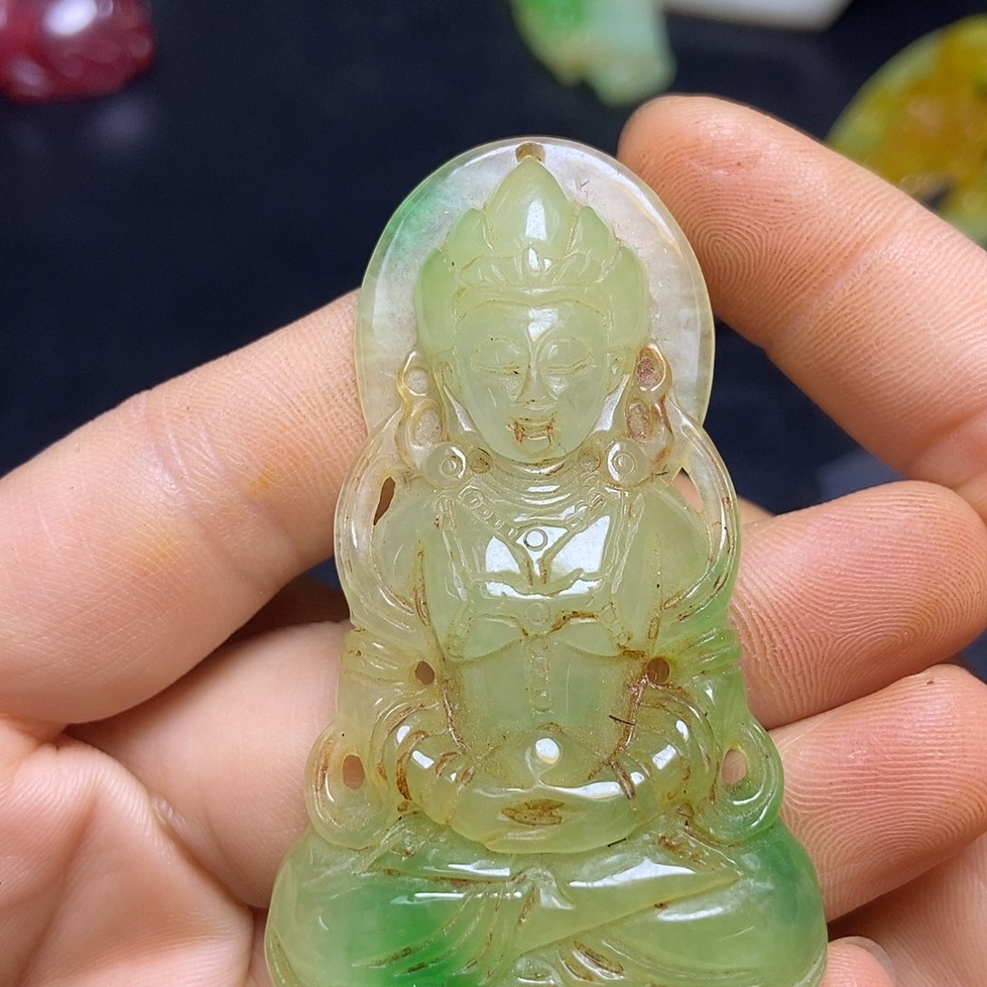 白玉菩提吊坠精品玉