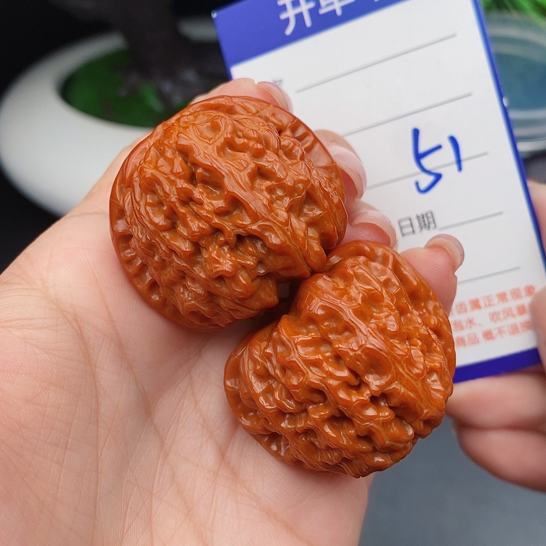 把件文玩核桃38球白51