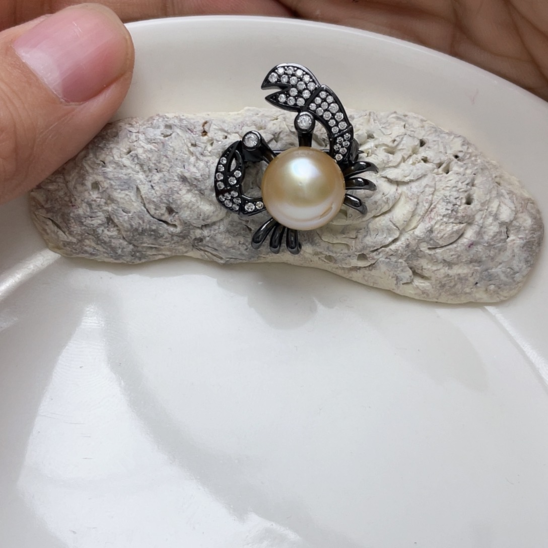 海水珍珠吊坠(不含链)银S925镶嵌