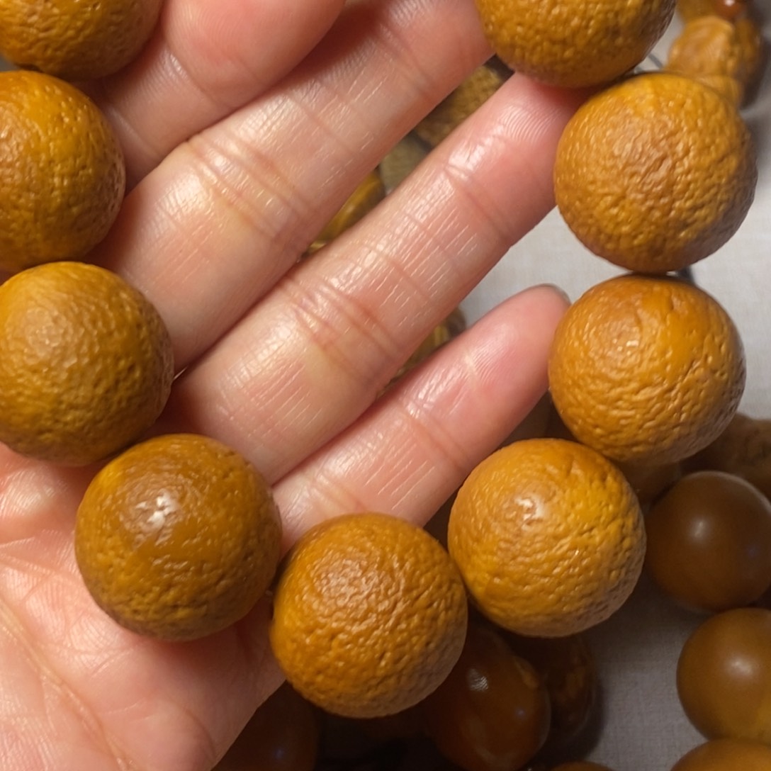 橄榄核手串/手链鹤*橘子皮光珠