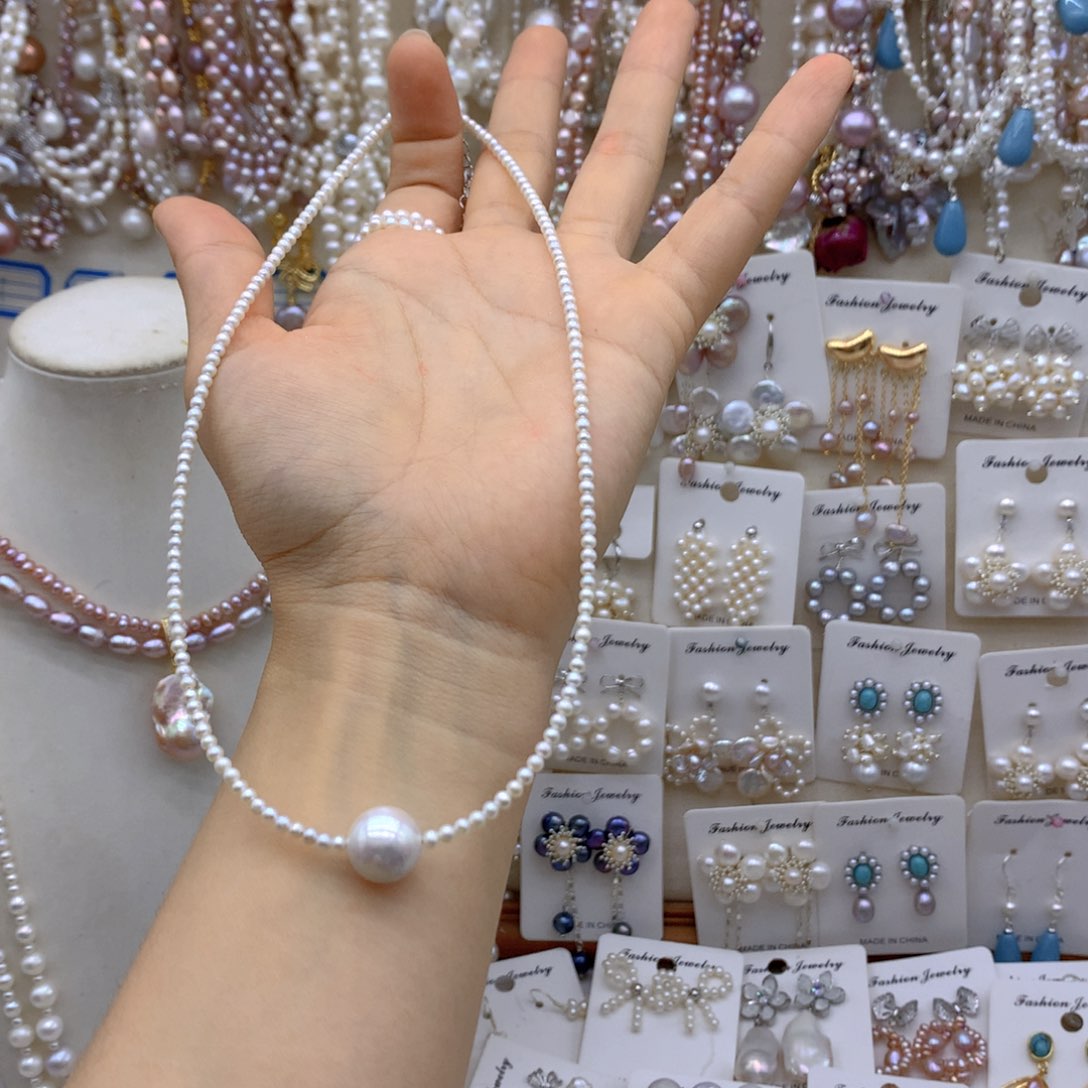 এ***我合金淡水珍珠项链耳饰