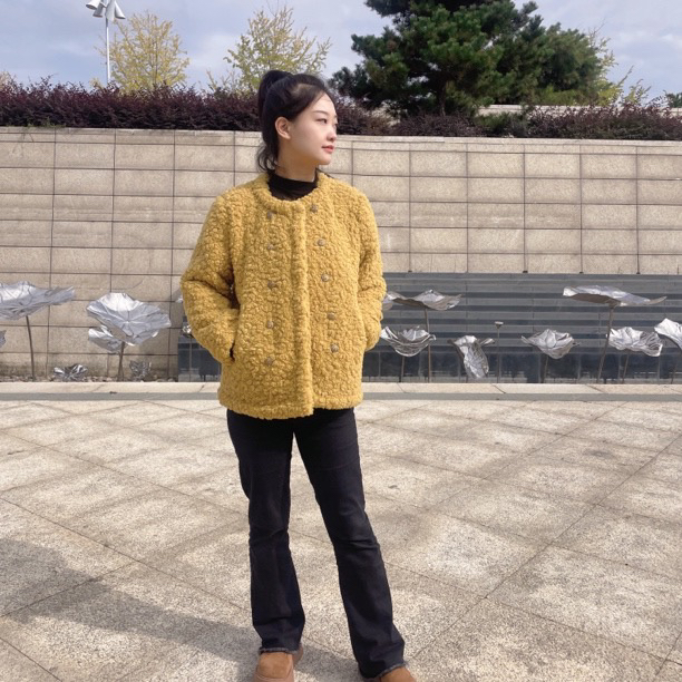 苏丽贝贝绒小香风外穿冬季保暖加厚三层夹棉加厚上衣外套家居服