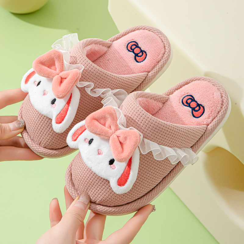 儿童棉拖鞋女童新款秋冬季男童室内小孩宝宝防滑保暖毛毛拖鞋居家