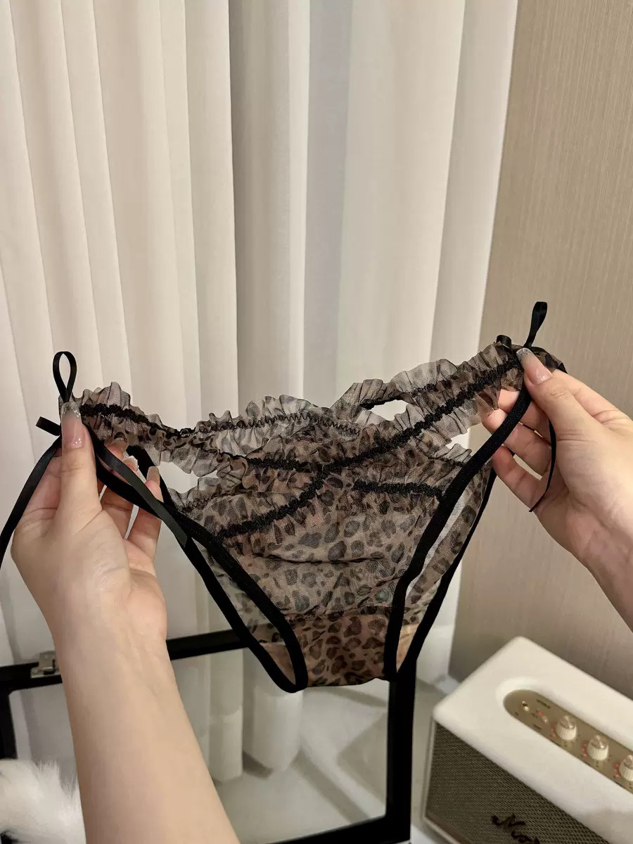 豹纹girl~新款性感蕾丝内裤细带纯欲御姐低腰少女 三角裤