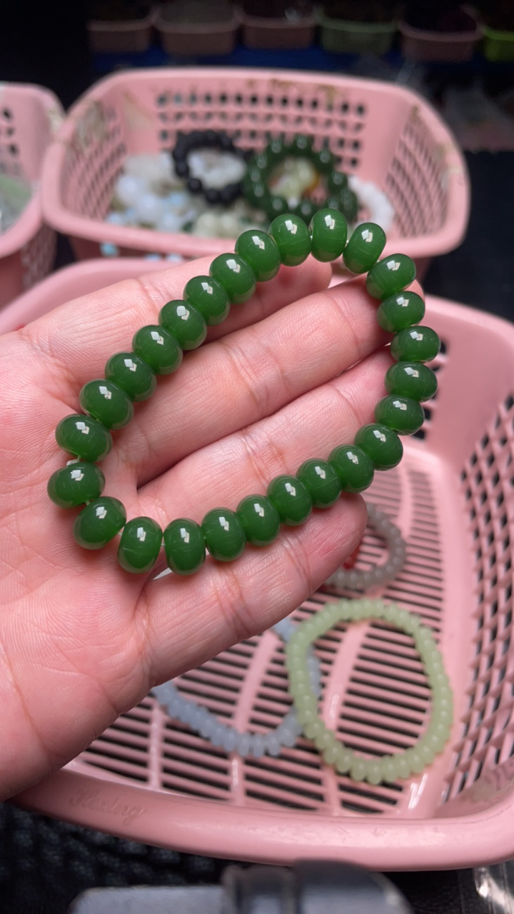 B59  10 碧绿大算盘手串