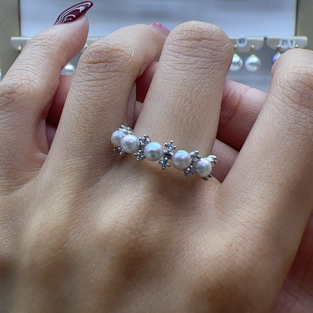 海水珍珠戒指银S925镶嵌