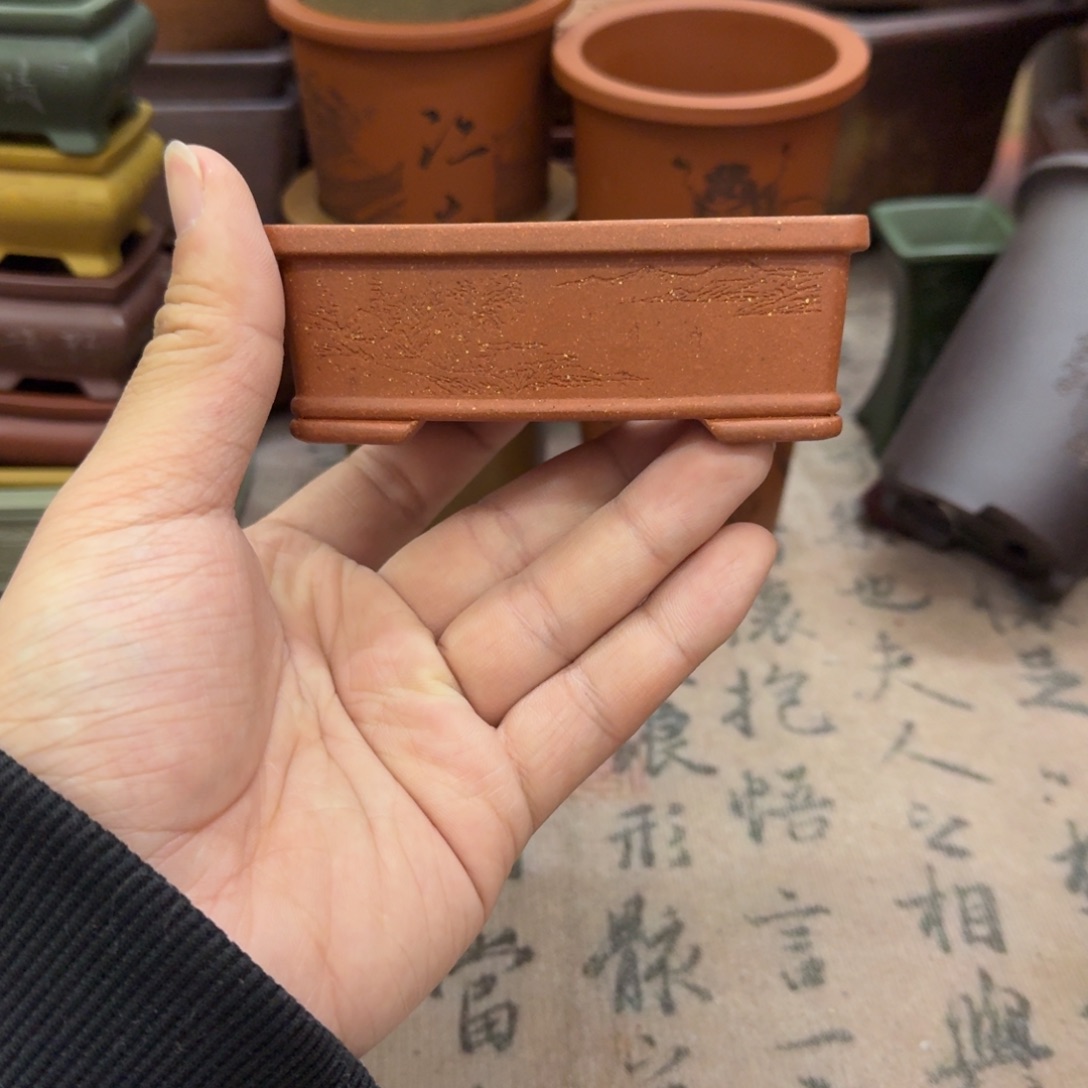 紫砂花盆宜兴紫砂正品8.5x5x2.5
