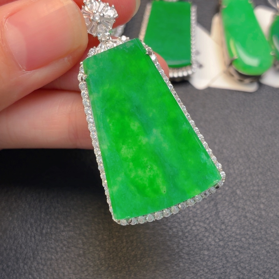 翡翠银S925镶嵌吊坠(不含链)