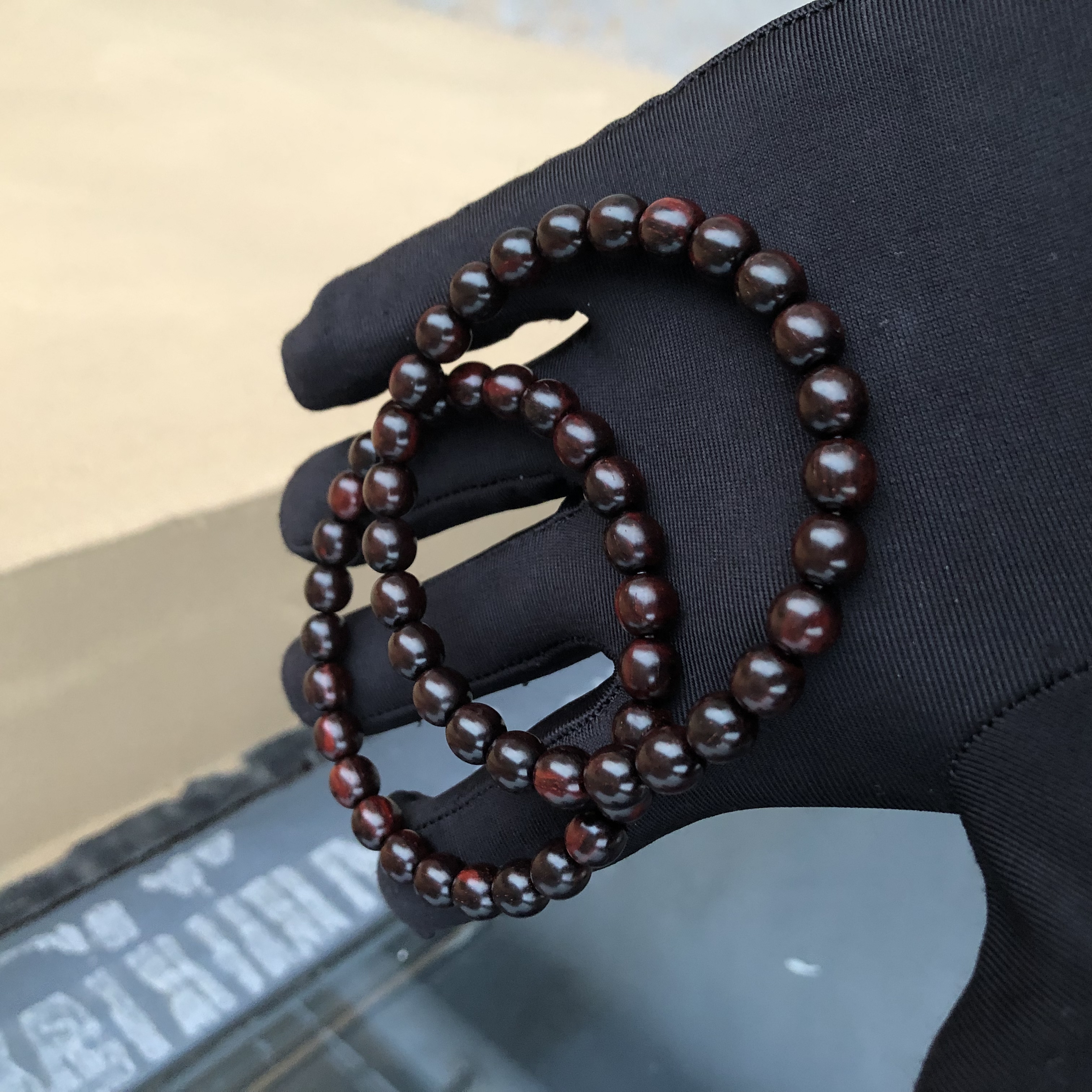 印度小叶紫檀7.7*7.7超精工单圈琴料天花板黑飘红