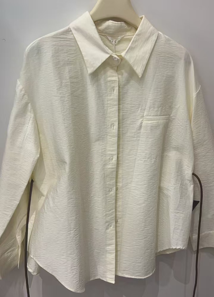 衬衫上衣衬衣长袖白色时尚休闲女装百搭宽松纯色简约韩版气质