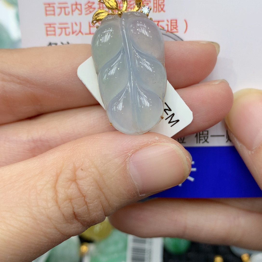 翡翠颈饰18K金镶嵌134456678889