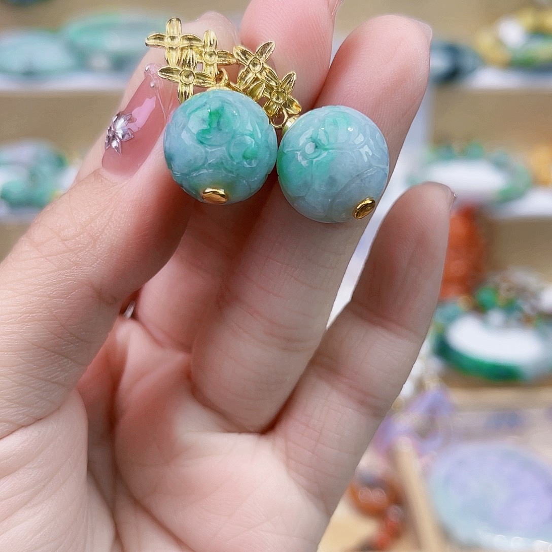 翡翠未镶嵌手链耳坠