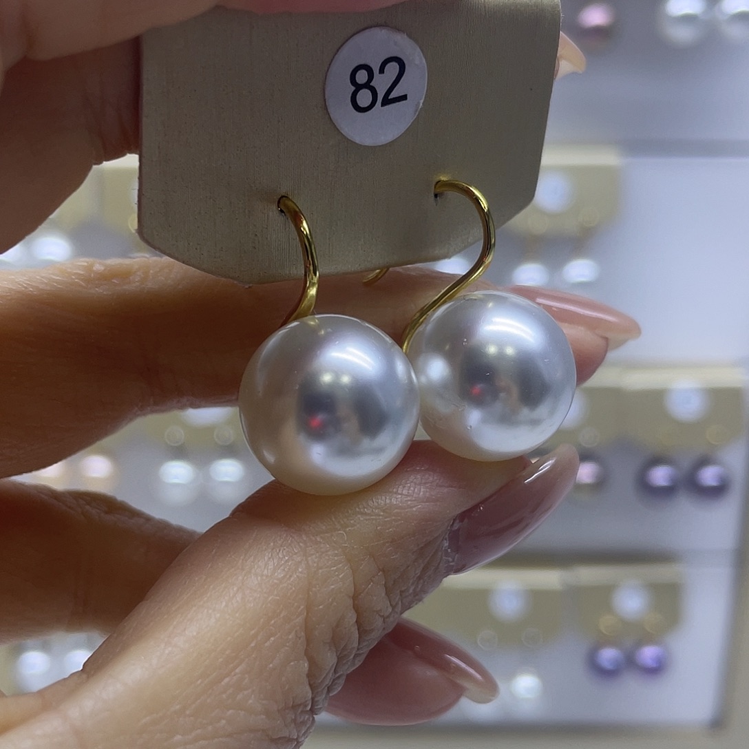 银S925镶嵌淡水珍珠耳饰