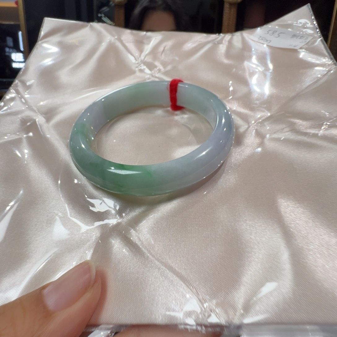飘***花翡翠未镶嵌手镯飘绿福利不退不换5859