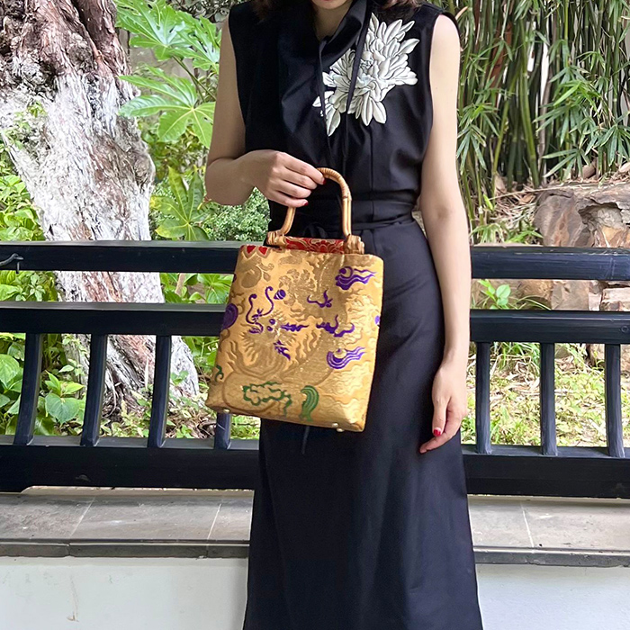 红金龙提花新中式口金手提肩带两用包新娘婚礼手包龙年好运包