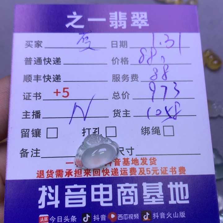 翡翠颈饰未镶嵌夏***儿