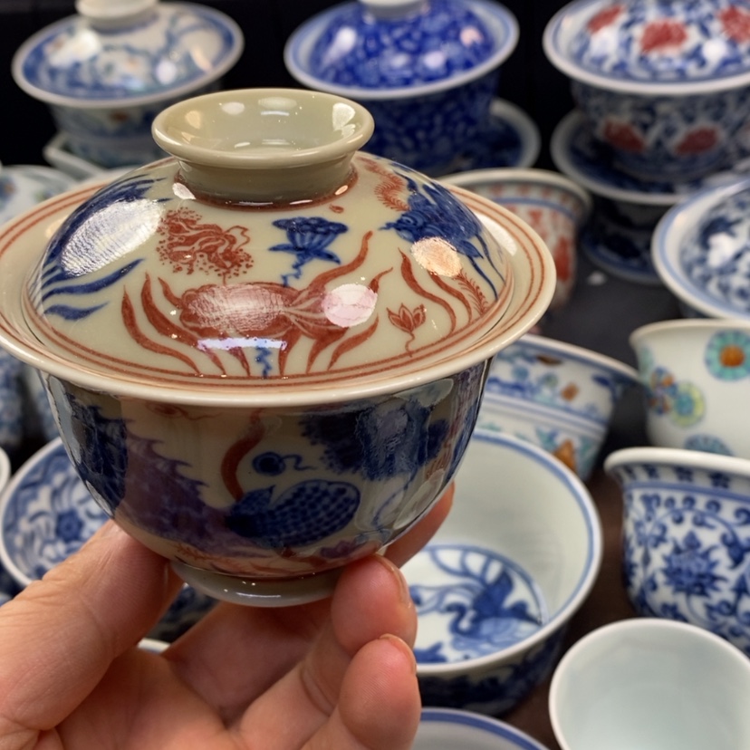 【闪购商品】景德镇柴窑元宝盖碗