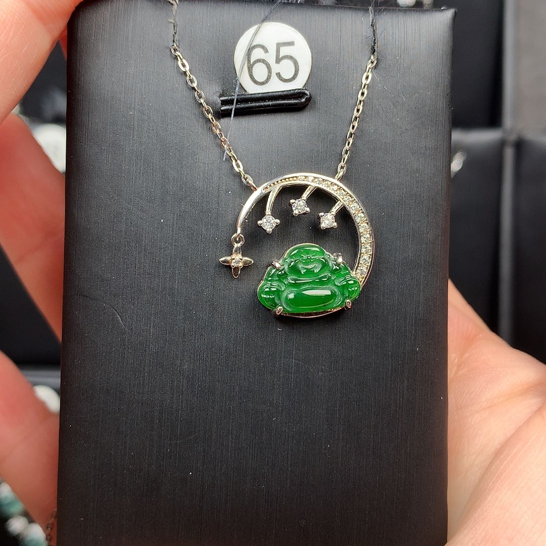 翡翠银S925镶嵌颈饰