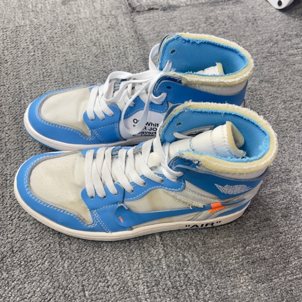 95新 AIR JORDAN 40码 aj1 ow 北卡蓝 球鞋
