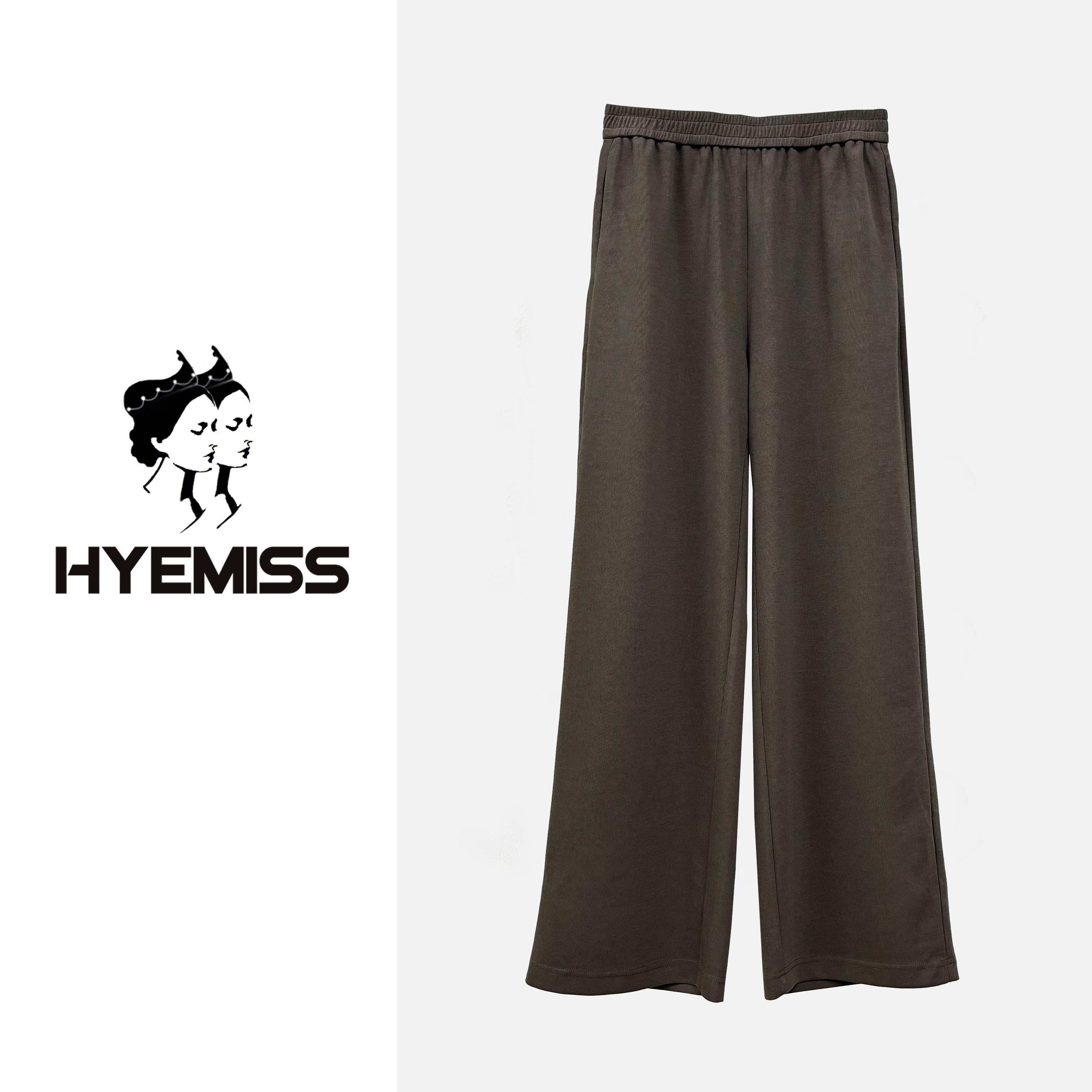 棉质舒适时尚休闲夏季直筒垂感松紧腰全皮筋裤子PT250120