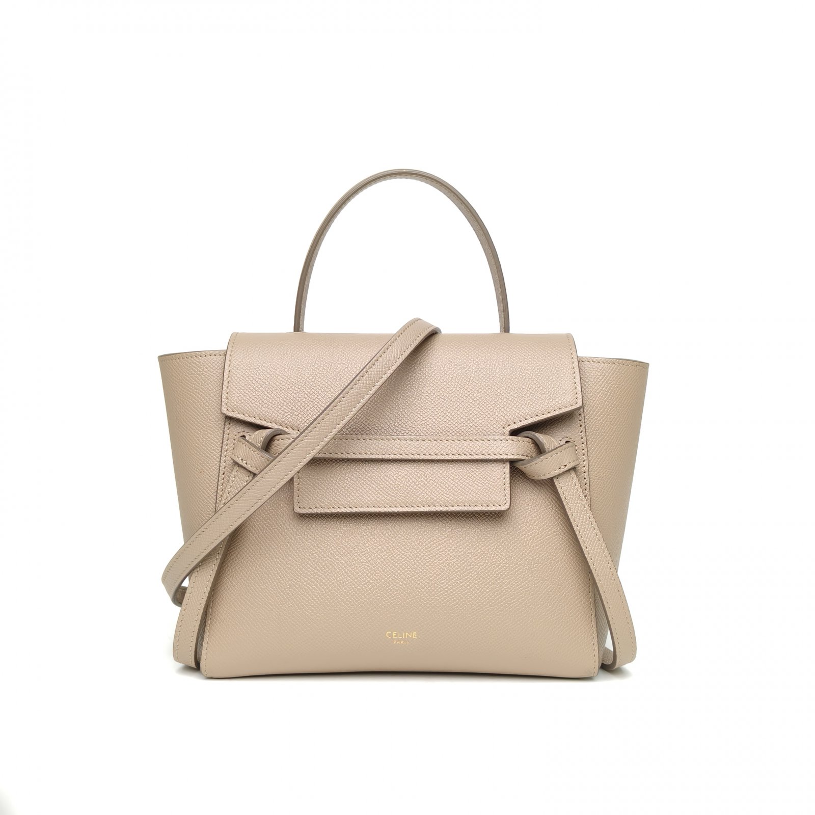 99新 Celine/思琳 小花Jerry活动Belt 鲶鱼包 Nano 20 奶茶色