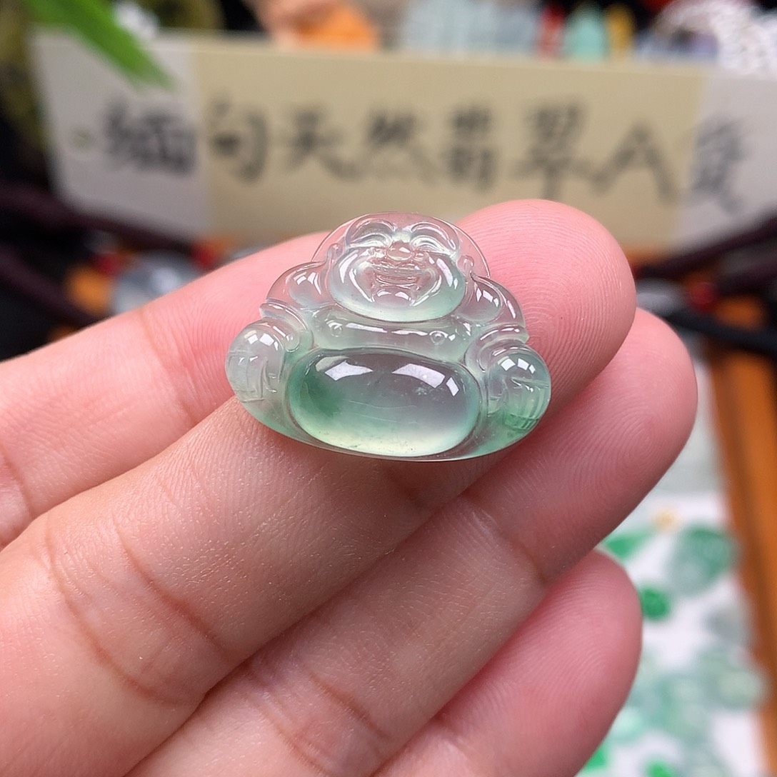 翡翠散珠缅甸天然A货翡翠冰种佛公