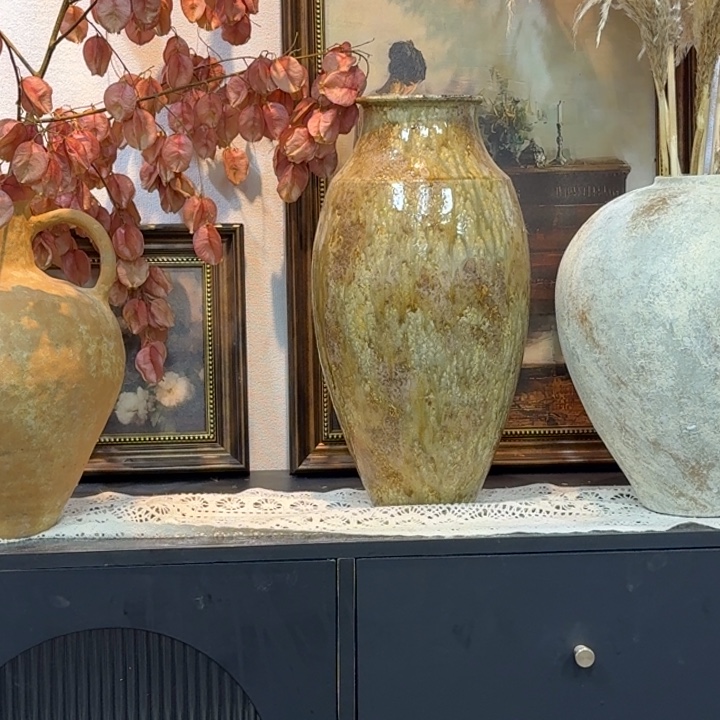 俩***麻瓷片景德镇手工花器原创