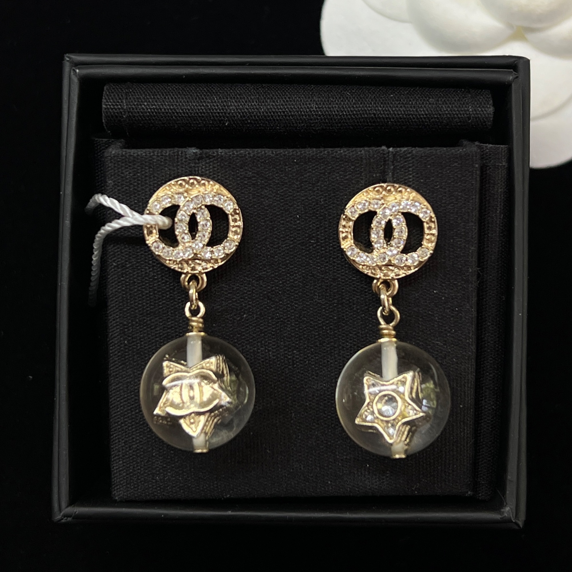 95新 Chanel/香奈儿 雪地系列星星吊坠耳夹 19年