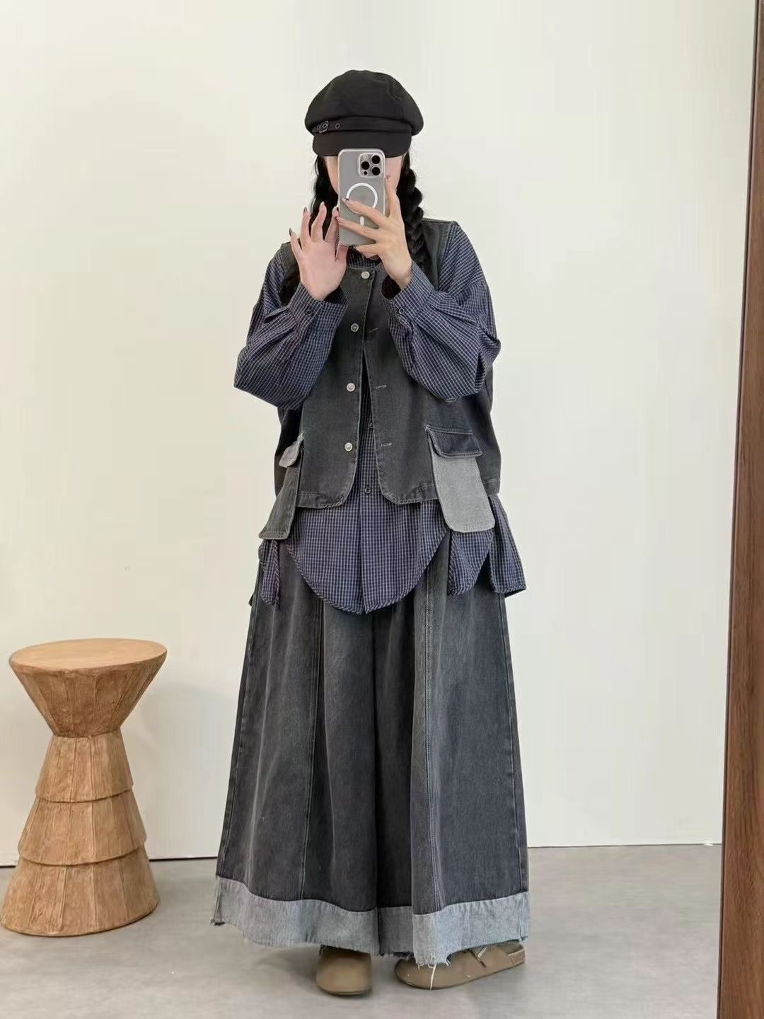 上新时尚秋季牛仔女韩版常规马夹马夹复古秋季马甲外套装