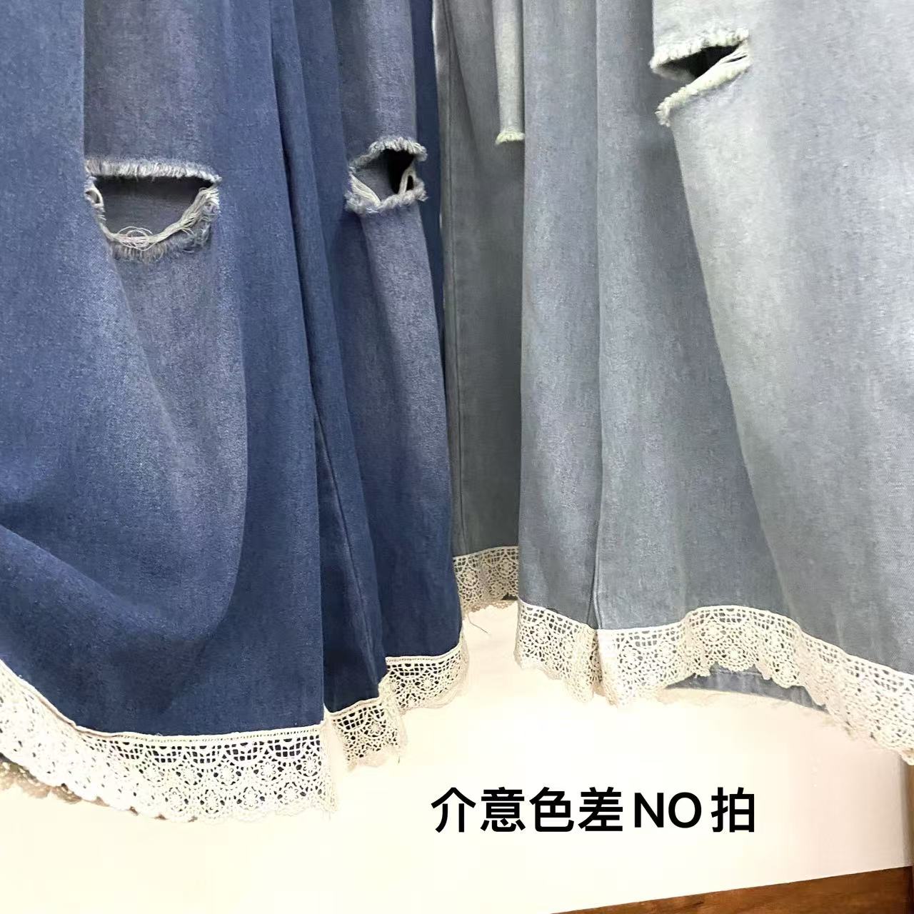 自留款 JT#8810 FL 日系破洞蕾丝牛仔裤  06-11