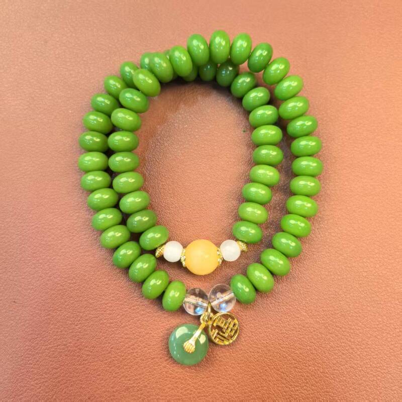 JG0041-绿菩提双圈手串（无礼盒）