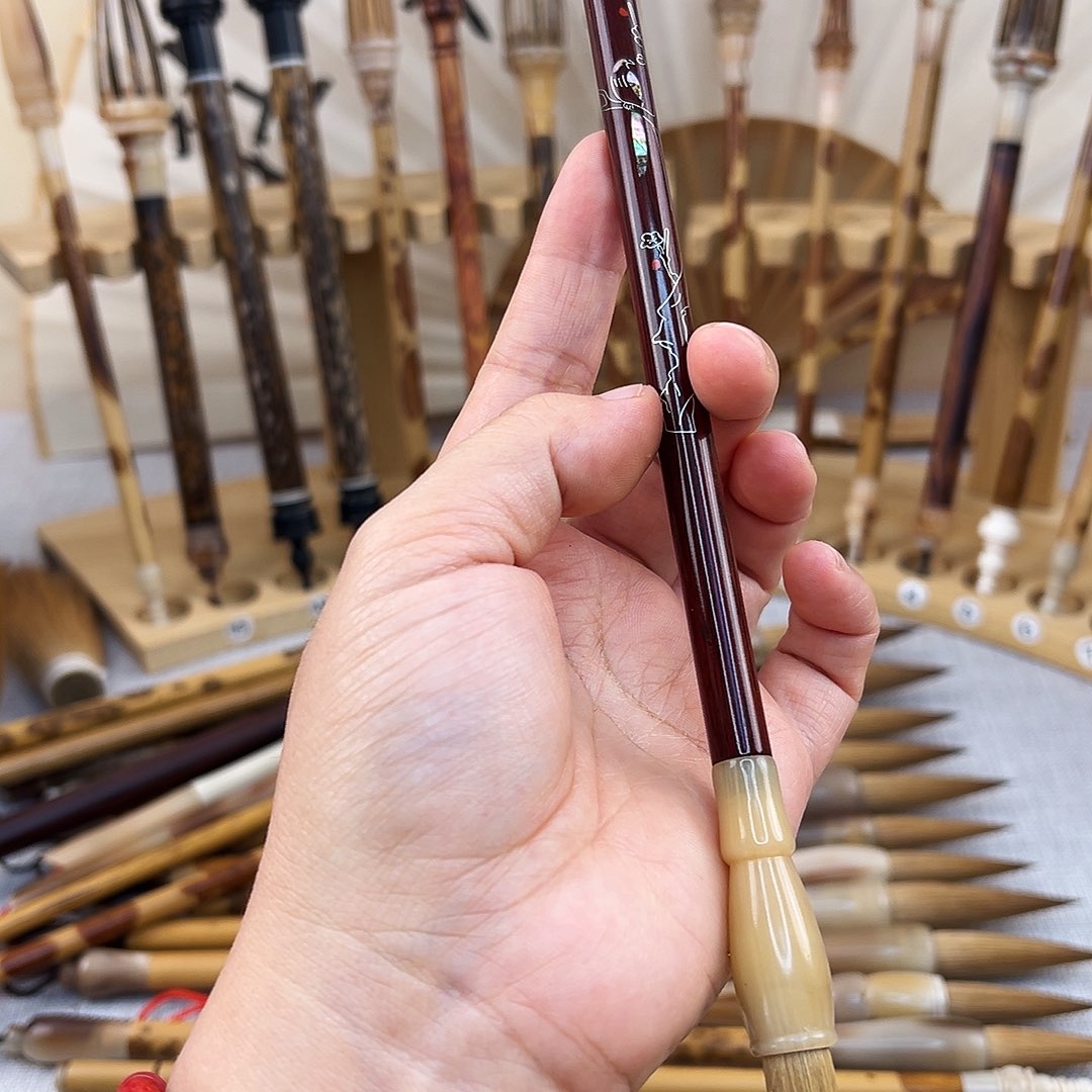 浮***云纯狼毫4.0出锋口径.1.0作品毛笔