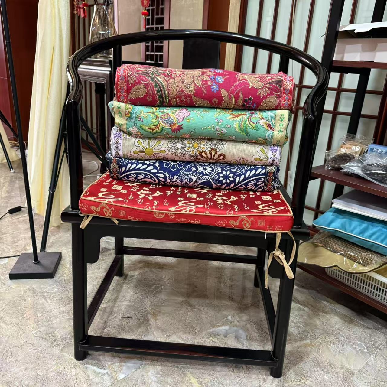 宫廷枕头颈椎枕头坐垫中式风靠垫民族风可拆枕头