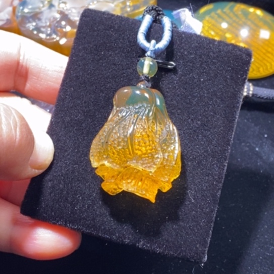 琥珀未镶嵌裸石金珀白菜