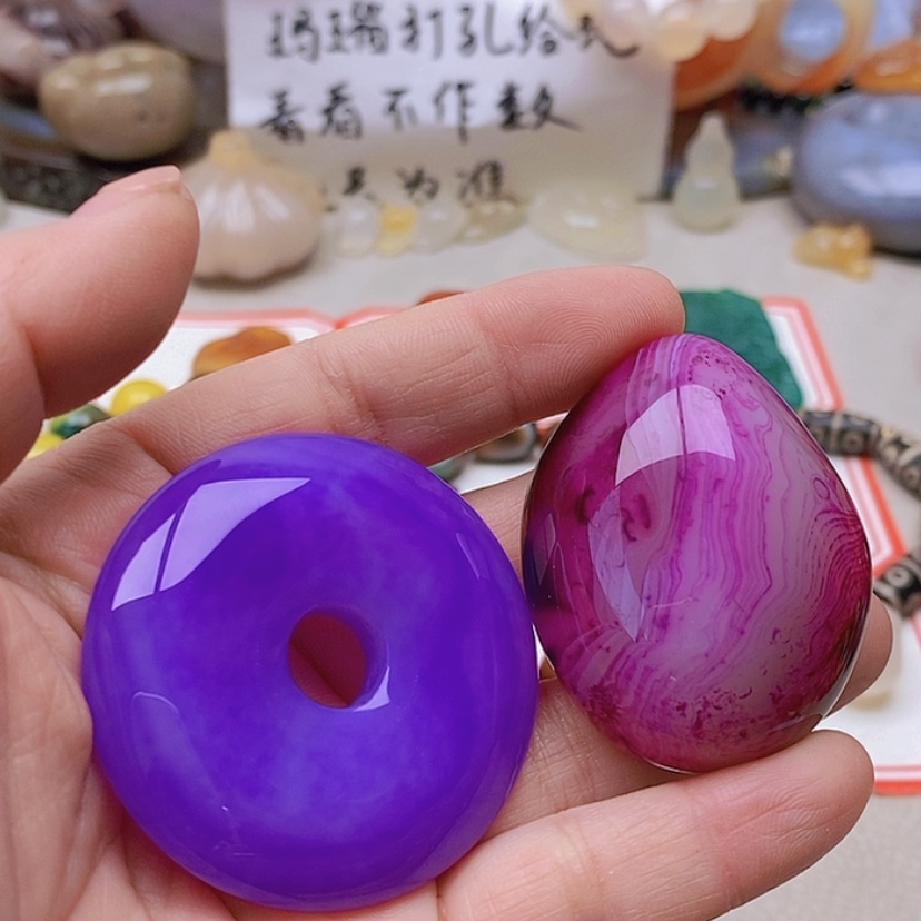 【闪购商品】未镶嵌玛瑙/玉髓珠宝半成品d****w