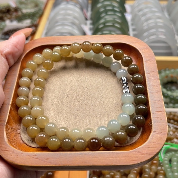 和田玉珠串8mm未镶嵌