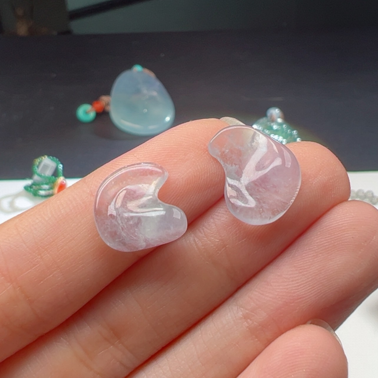 【闪购商品】翡翠散珠大地舍利 耳钉