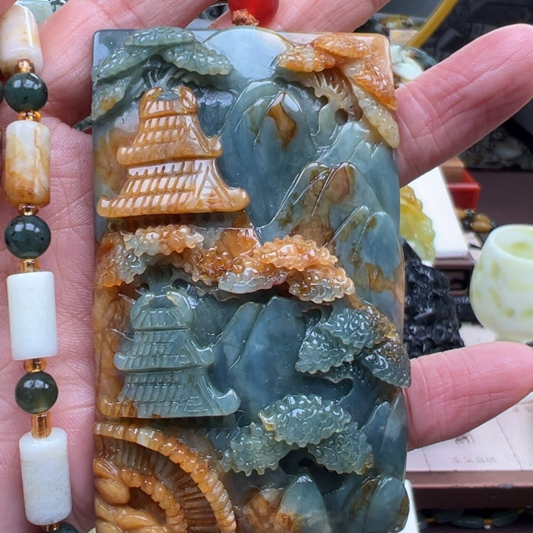 海***川岫玉未镶嵌挂件挂件