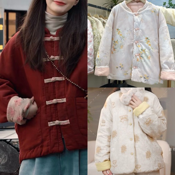 【双面穿 长绒棉】新中式长绒棉花棉袄盘扣加厚长袖棉衣双面穿棉袄