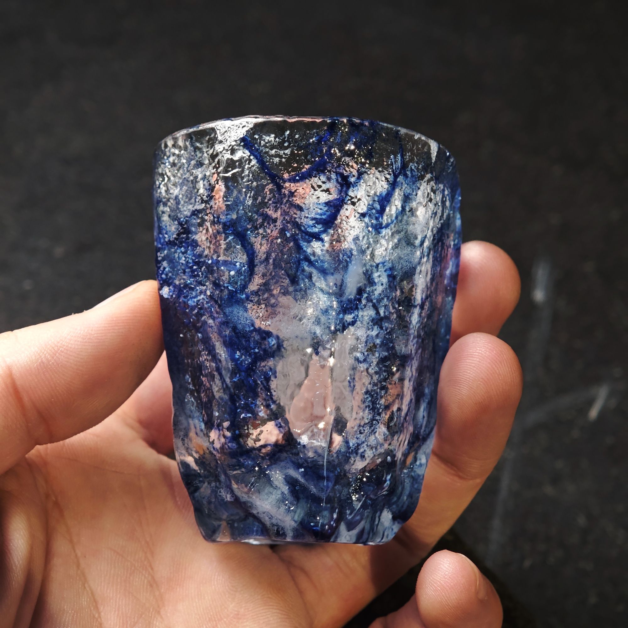 张文山老师【蓝晶系列】一物一拍手作优化个性蓝晶杯纯手工主人杯